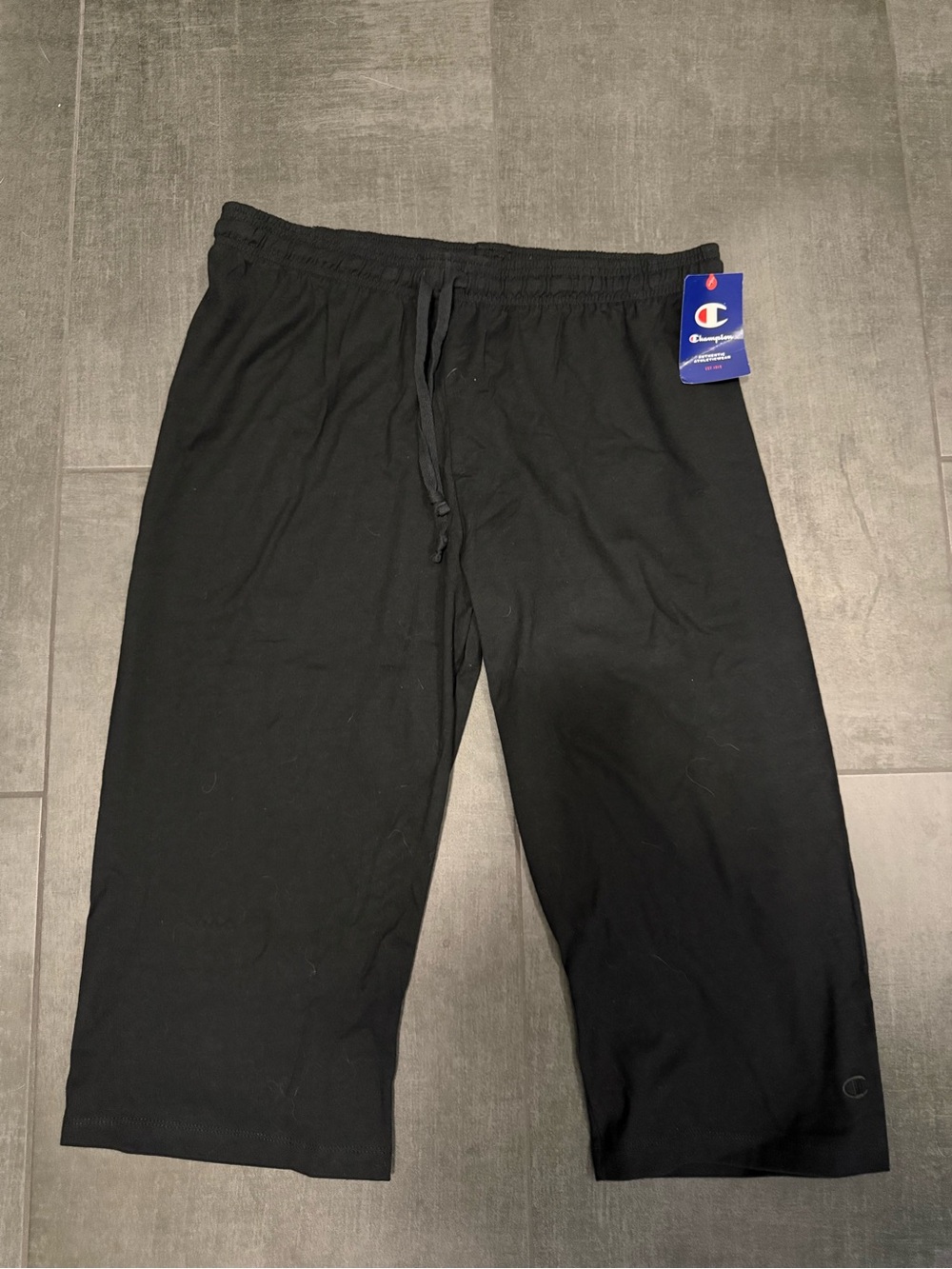 Champion Black Capri Pants with Elastic Drawstring Waist